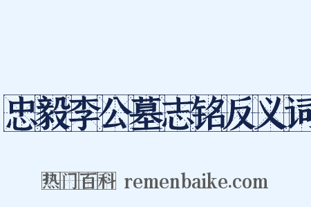 忠毅李公墓志铭反义词是什么意思的图片